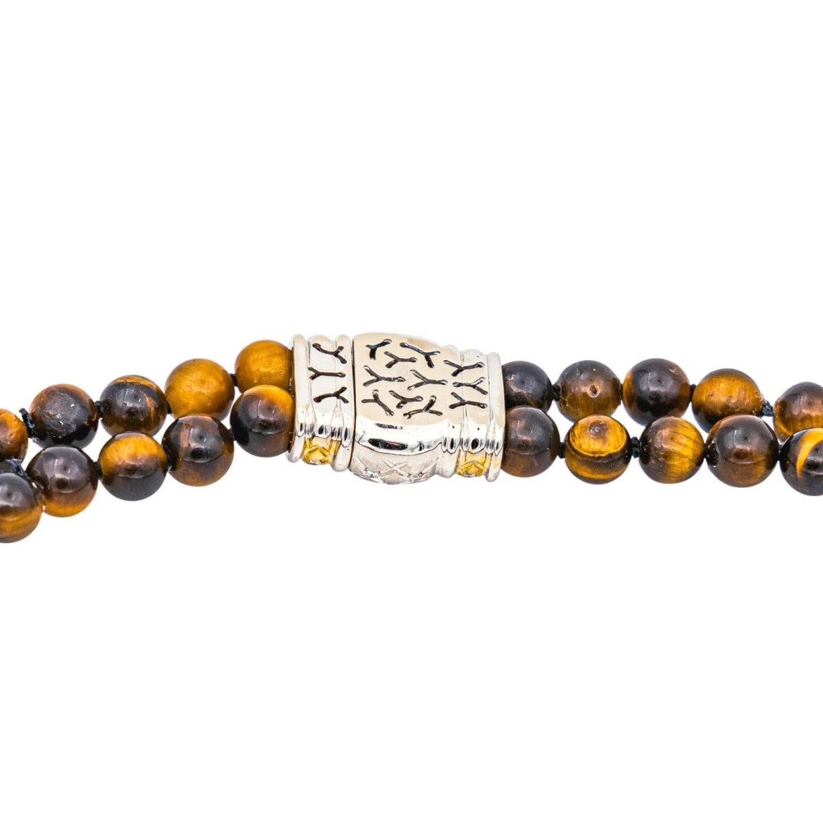 Collier Ras de Cou en or jaune, or blanc, oeil - de - tigre et diamants - Castafiore