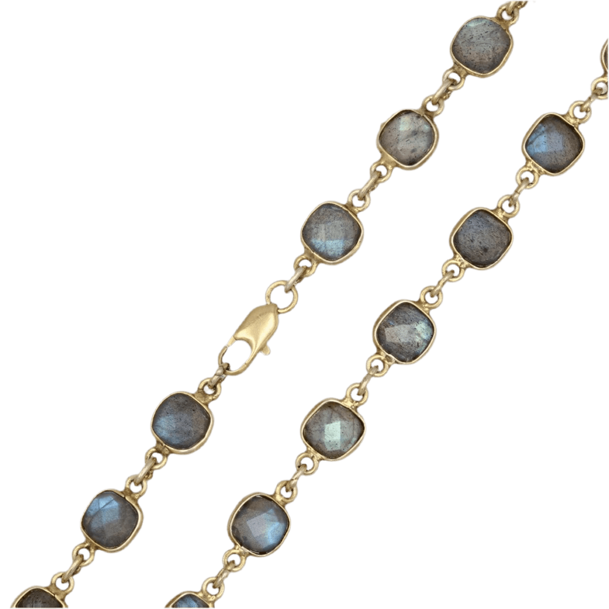 Collier Ras de Cou en vermeil, or jaune et labradorites - Castafiore