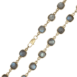 Collier Ras de Cou en vermeil, or jaune et labradorites - Castafiore