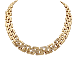 Collier Ras de Cou FRED en or jaune et diamants - Castafiore