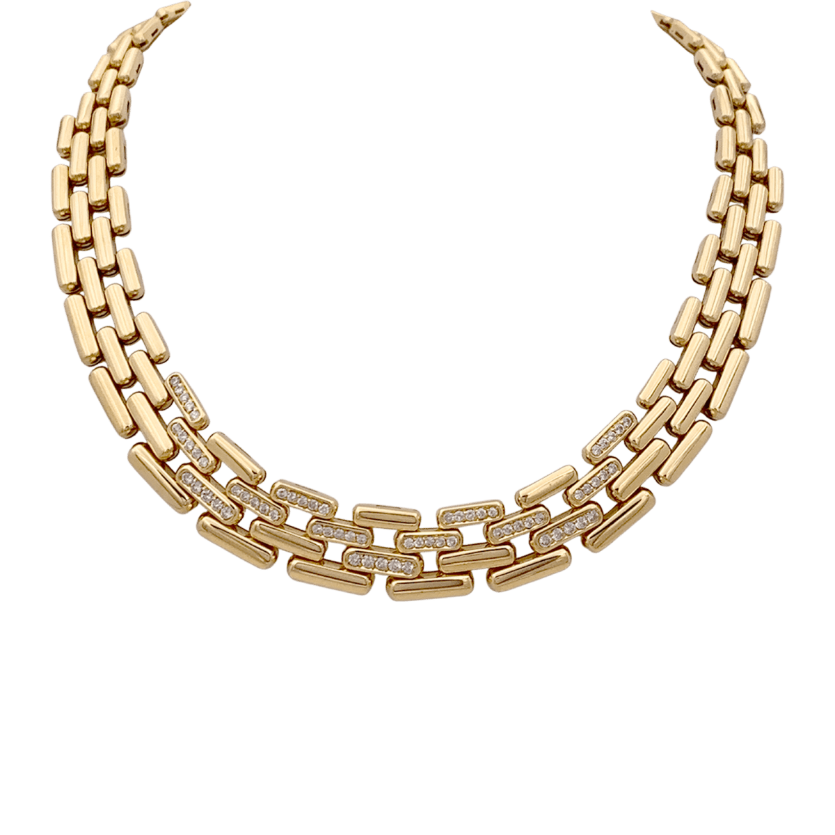 Collier Ras de Cou FRED en or jaune et diamants - Castafiore