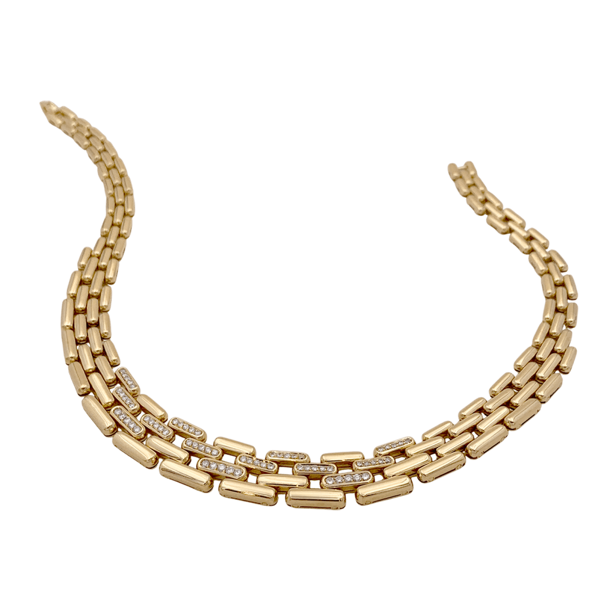 Collier Ras de Cou FRED en or jaune et diamants - Castafiore