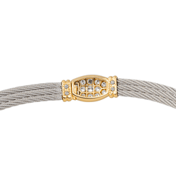 Collier Ras de Cou FRED "Force 10" en or jaune, acier et diamants - Castafiore