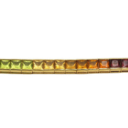 Collier Ras de Cou HANS STERN "Rainbow" en or jaune, grenats, citrines, péridots, aigues - marines, cordiérites et améthystes - Castafiore