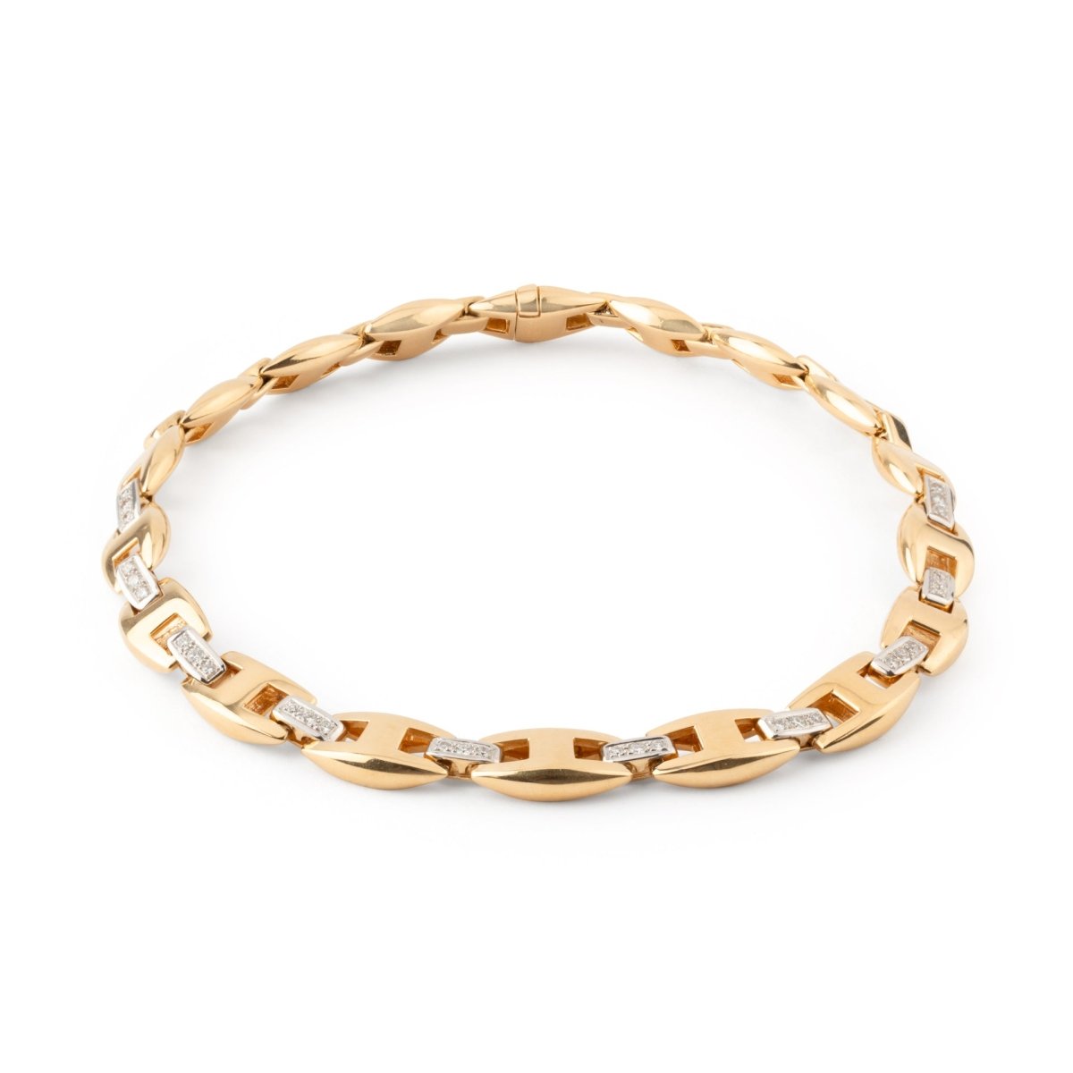 Collier Ras de Cou HERMÈS "Cassiopée" en or jaune et diamants - Castafiore