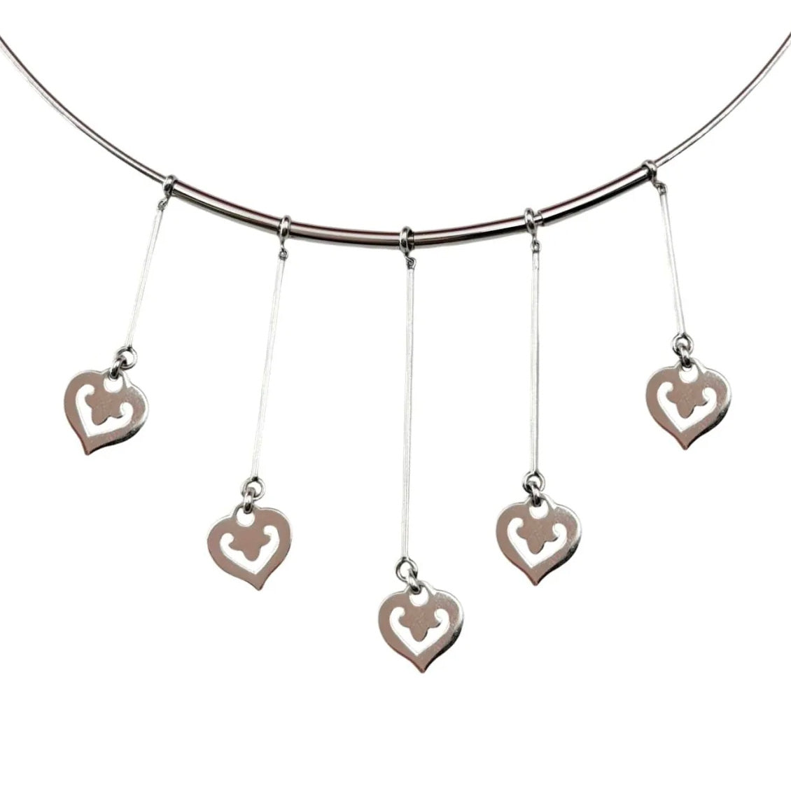 Collier Ras de cou O.J. PERRIN "Coeurs Légendes" en or blanc
