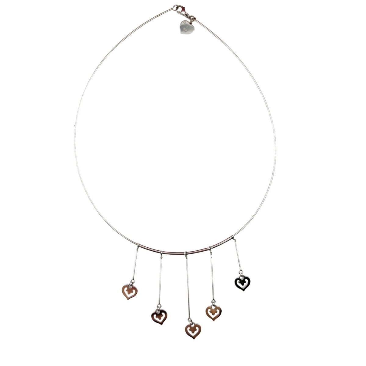 Collier Ras de cou O.J. PERRIN Coeurs Légendes en or blanc