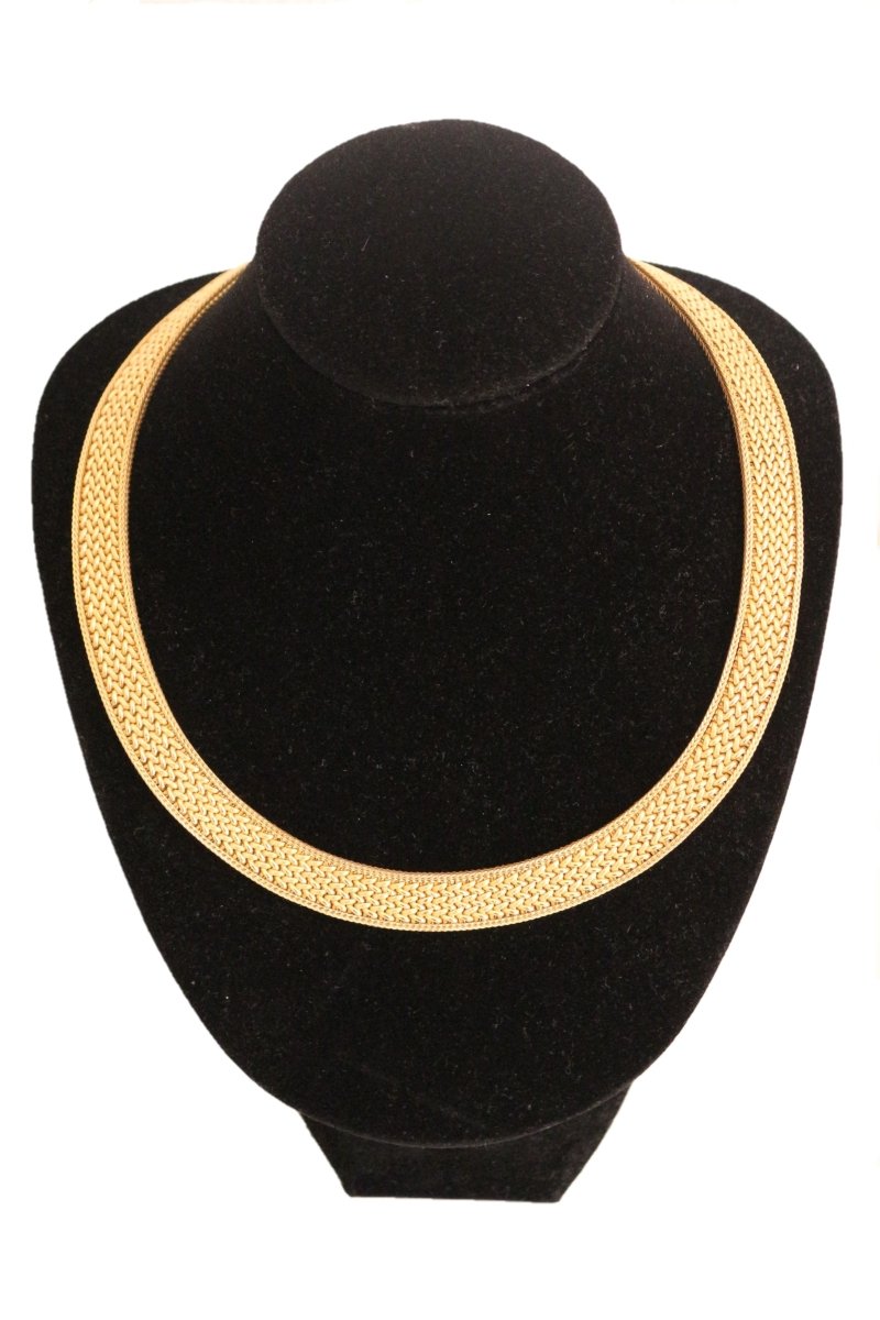 Collier ras de cou Or jaune maille polonaise - Castafiore