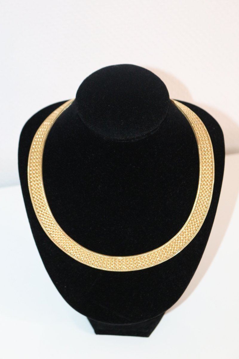 Collier ras de cou Or jaune maille polonaise - Castafiore