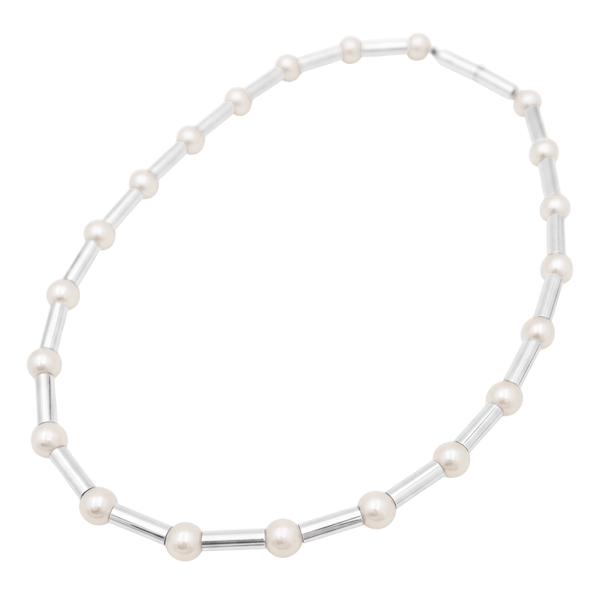 Collier Ras de Cou POIRAY "Fuseau" en or blanc et perles - Castafiore