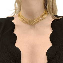 Collier Ras de Cou TIFFANY & CO. en or jaune et diamants - Castafiore