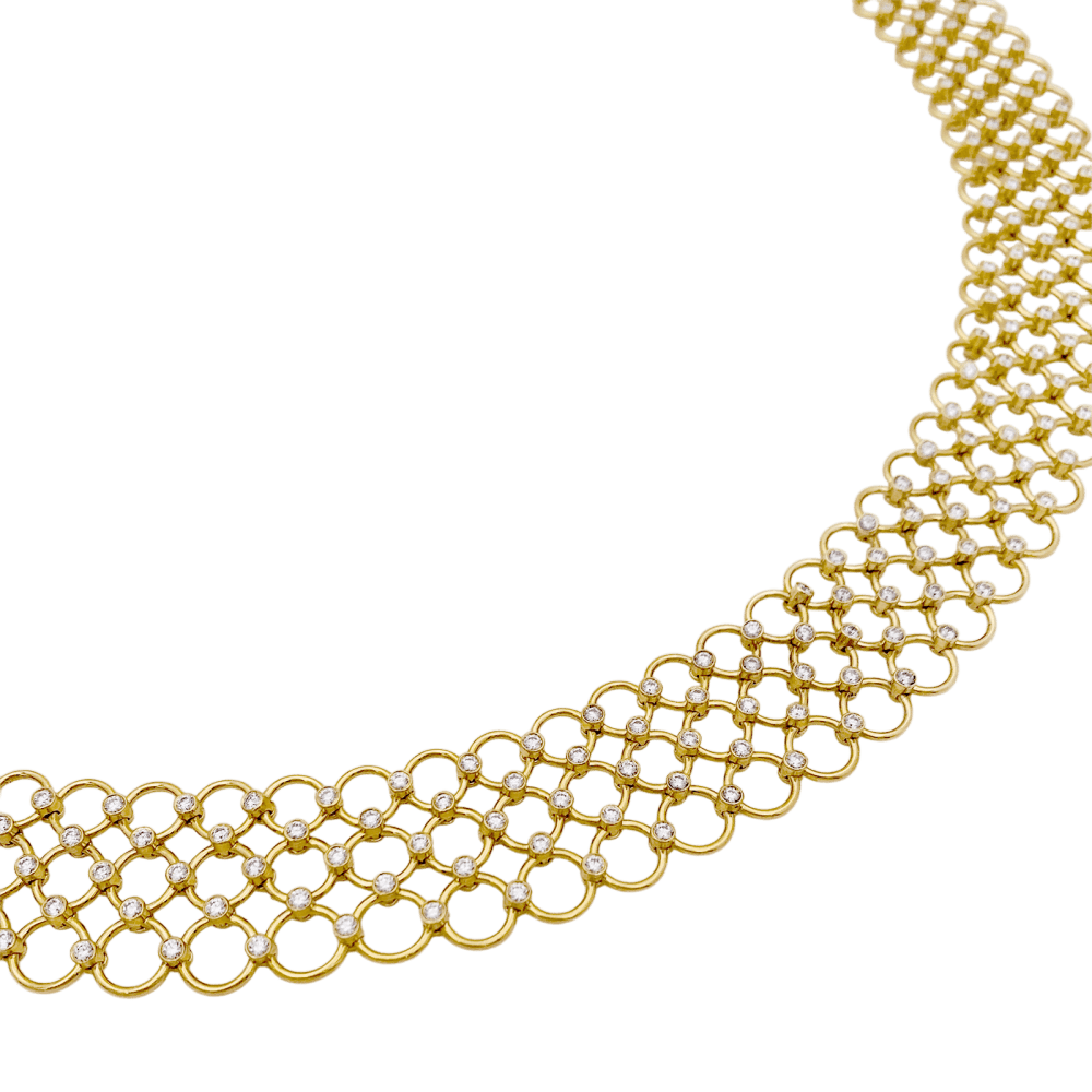 Collier Ras de Cou TIFFANY & CO. en or jaune et diamants - Castafiore