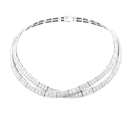 Collier Ras de Cou VAN CLEEF & ARPELS "Avignon" en or blanc et diamants - Castafiore