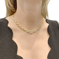 Collier Ras de Cou VAN CLEEF & ARPELS en or jaune et diamants - Castafiore