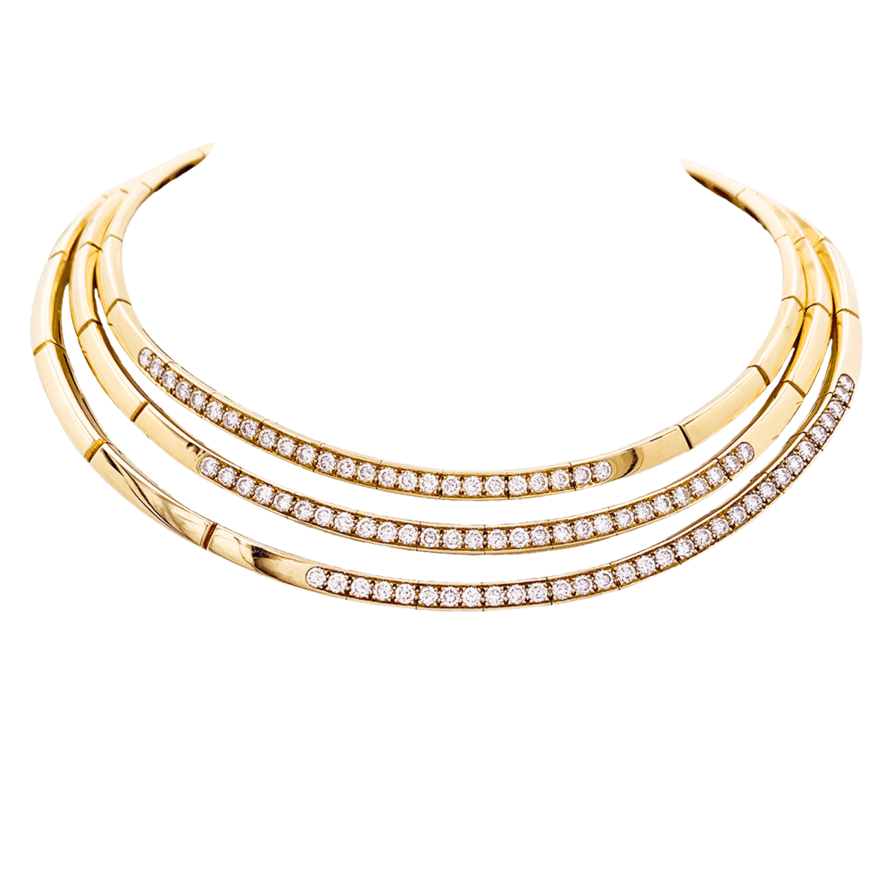 Collier Ras de Cou VAN CLEEF & ARPELS en or jaune et diamants - Castafiore
