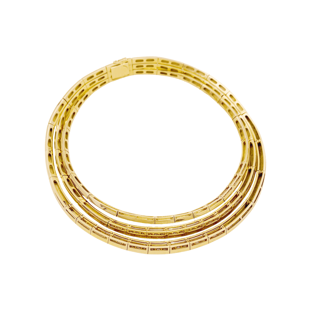 Collier Ras de Cou VAN CLEEF & ARPELS en or jaune et diamants - Castafiore