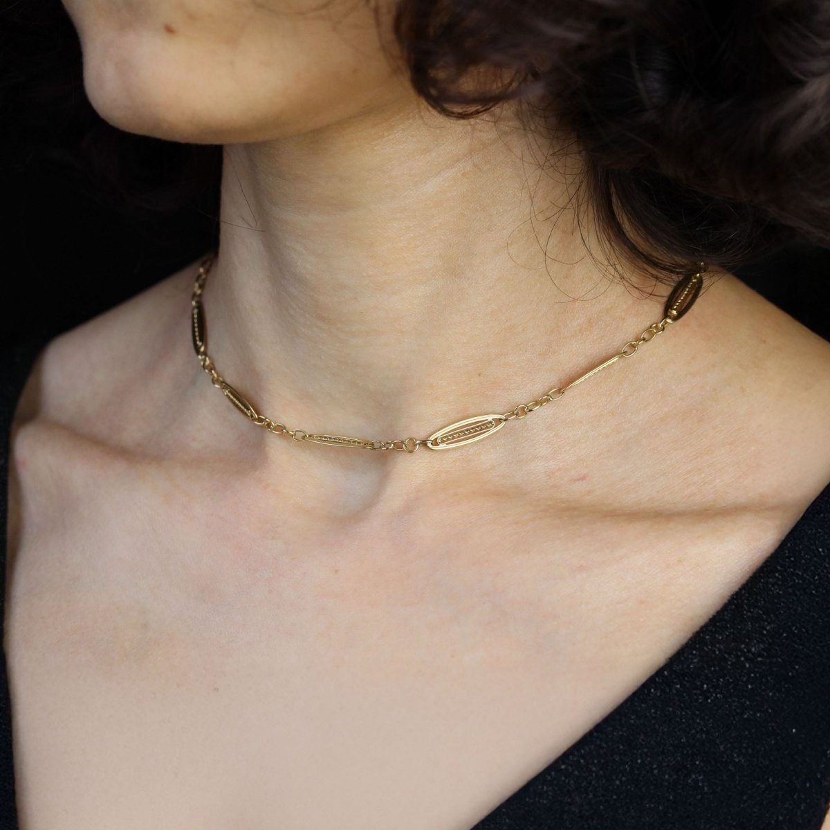 Collier ras du cou en or jaune - Castafiore