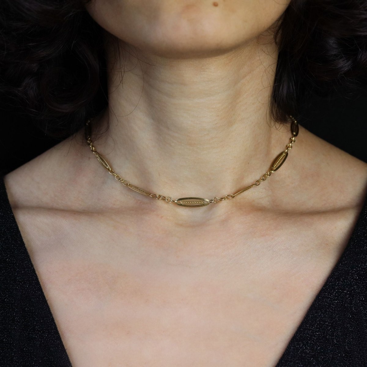 Collier ras du cou en or jaune - Castafiore