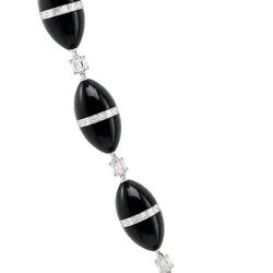 Collier R.CAMPELL en platine, onyx et diamants - Castafiore