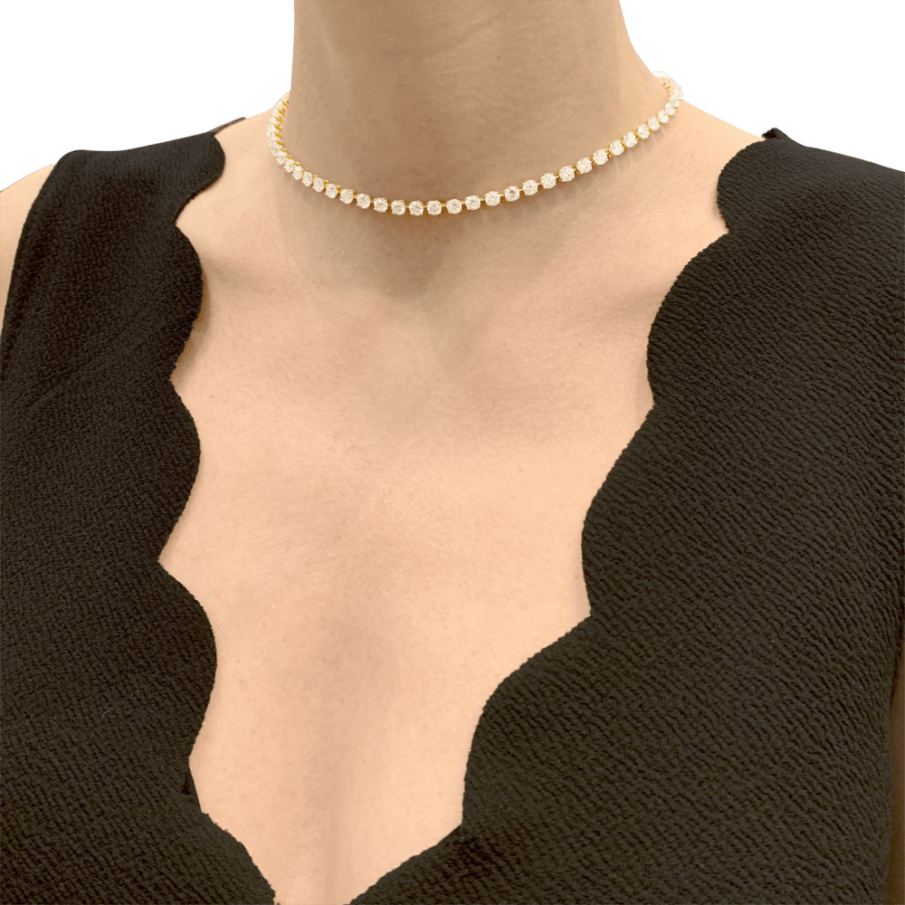 Collier Rivière CARTIER en or jaune et diamants - Castafiore