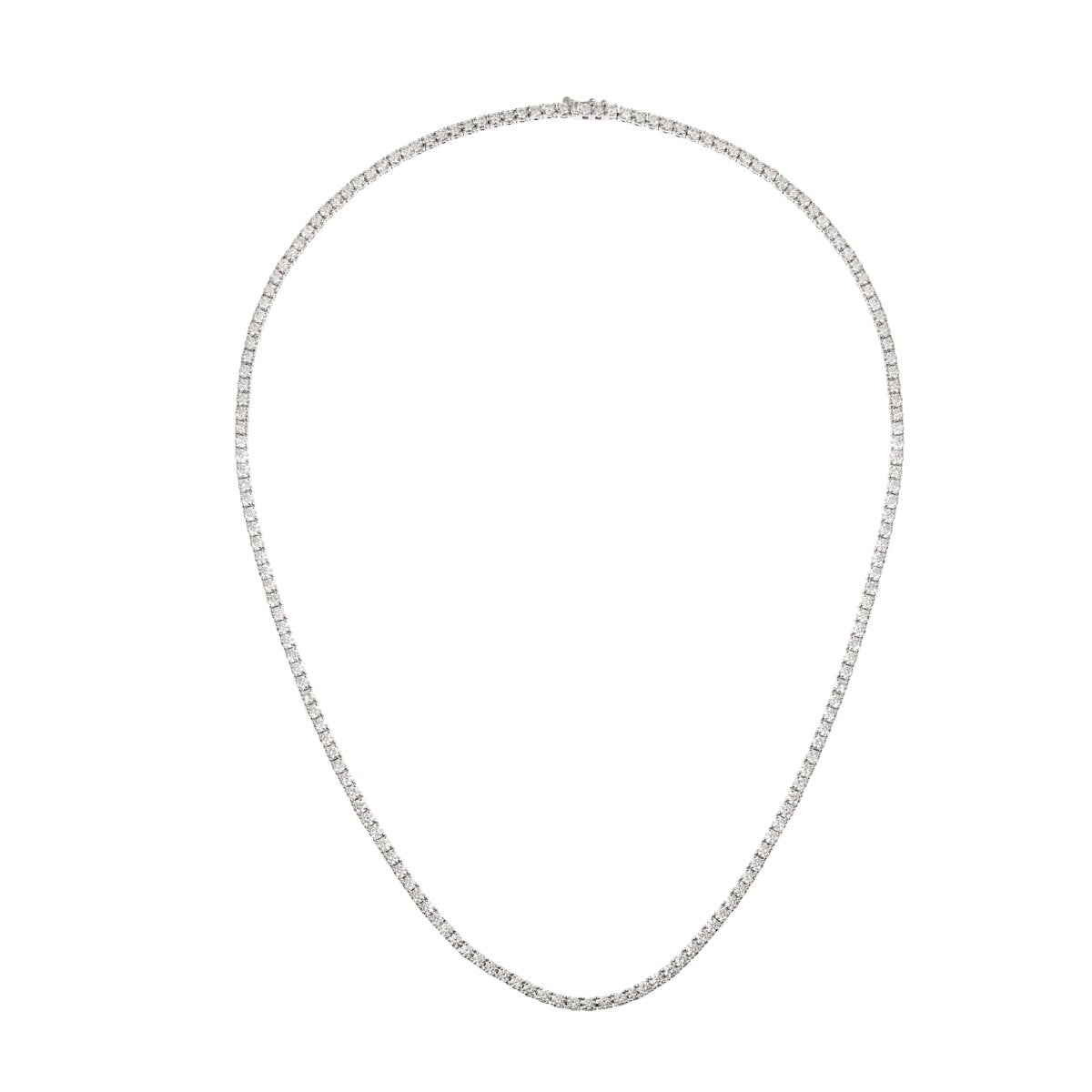 Collier Rivière Diamants 10.15 Carats Or Gris 18 Carats - Castafiore