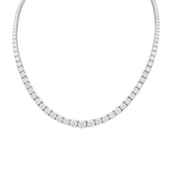 Collier rivière diamants en or blanc. - Castafiore