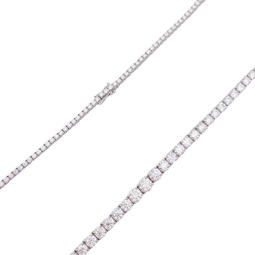 Collier rivière diamants en or blanc. - Castafiore
