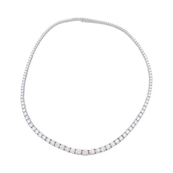 Collier rivière diamants en or blanc. - Castafiore