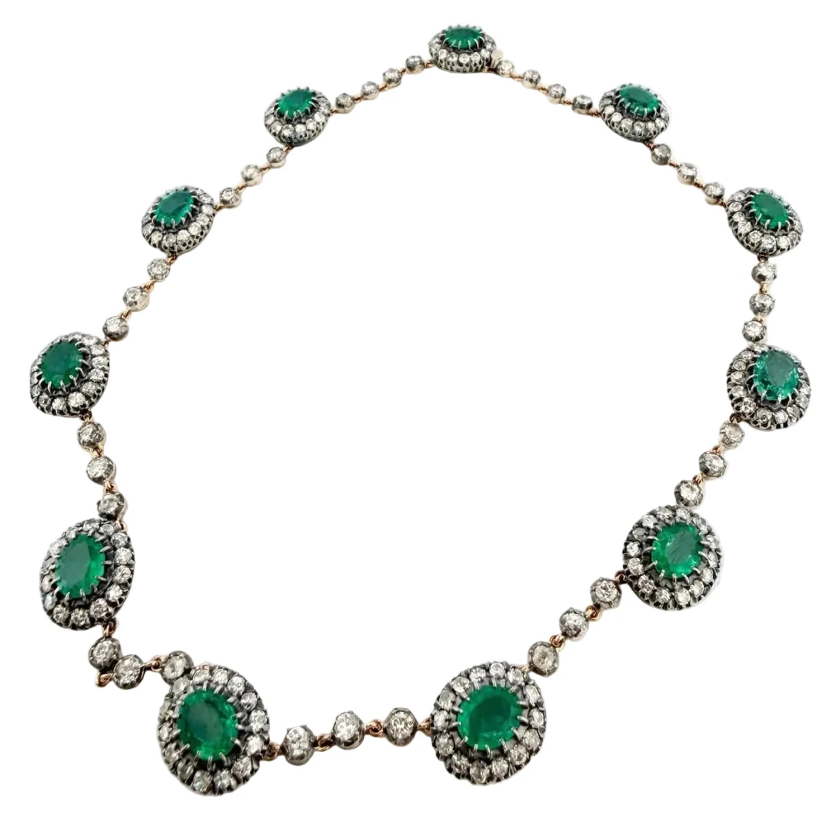 Collier Rivière en émeraudes et diamants - Castafiore
