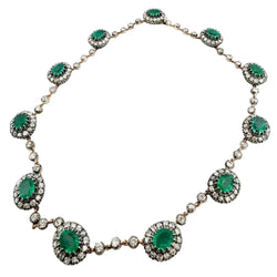 Collier Rivière en émeraudes et diamants - Castafiore