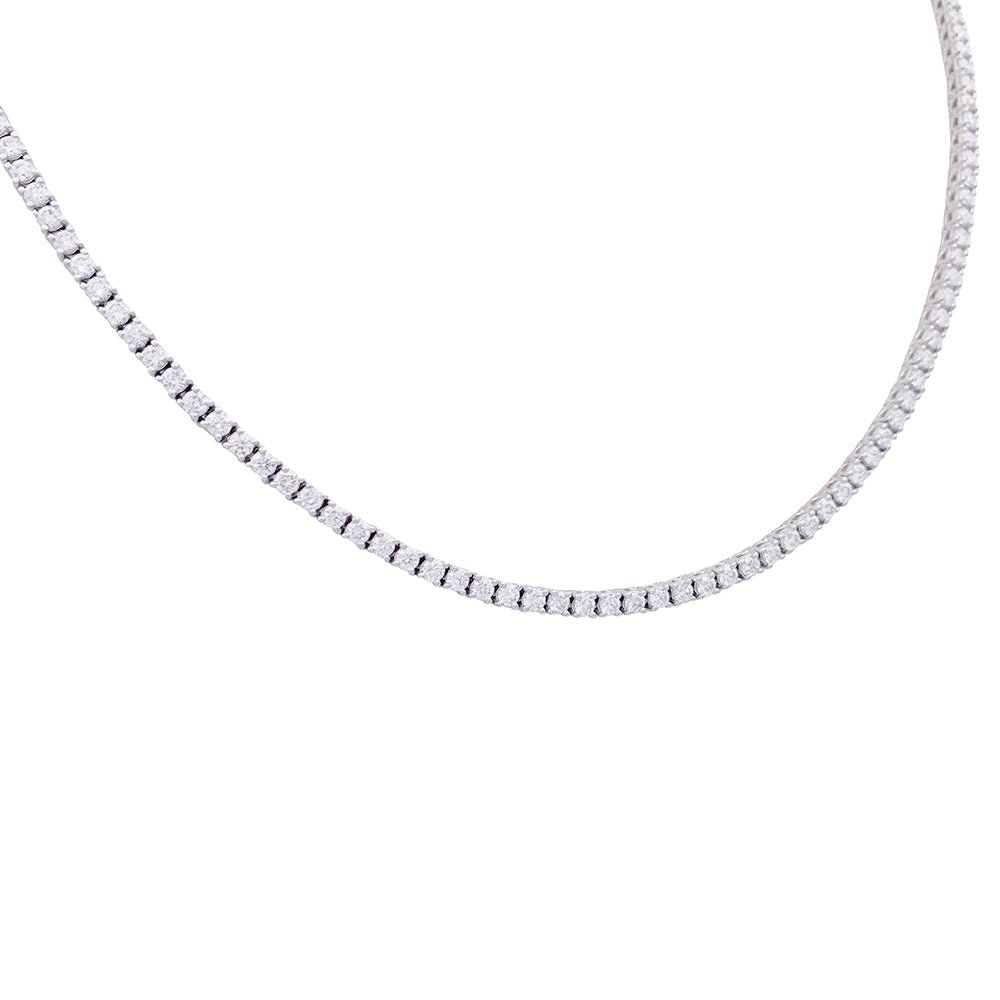 Collier rivière en or blanc, diamants. - Castafiore