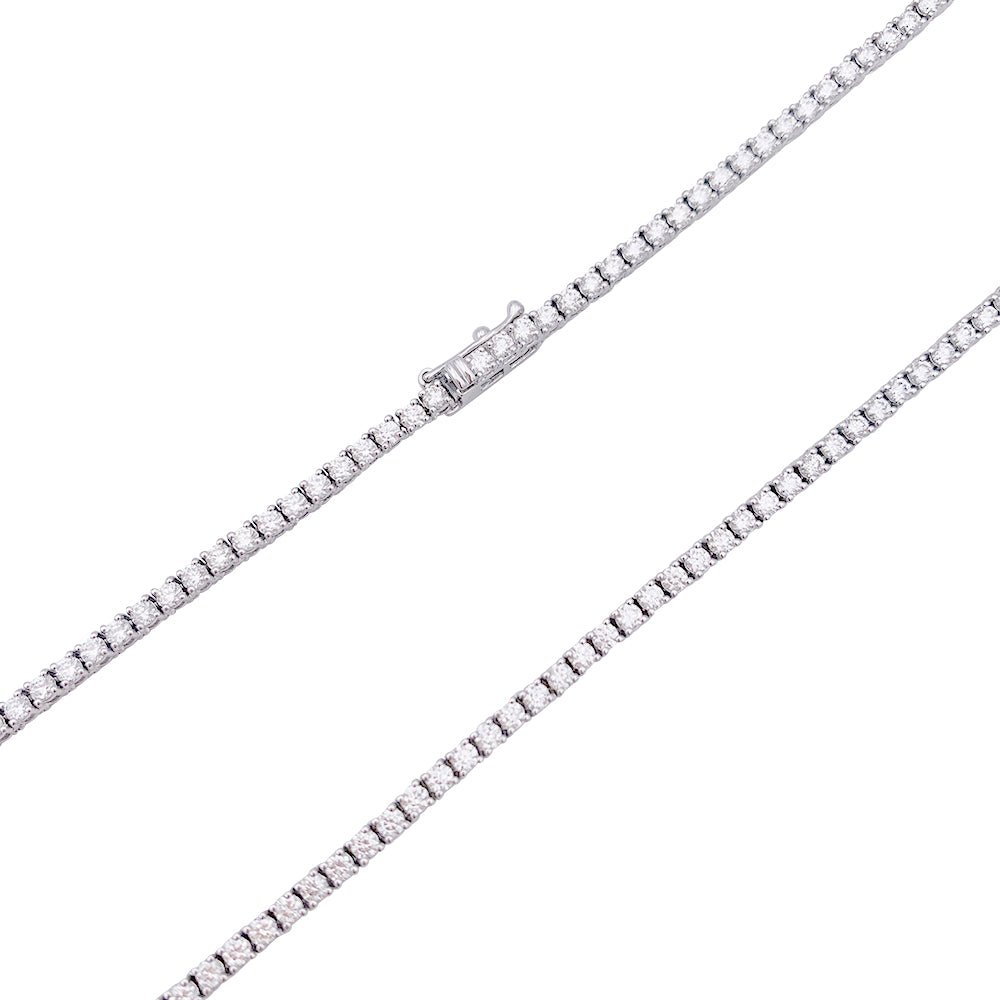 Collier rivière en or blanc, diamants. - Castafiore