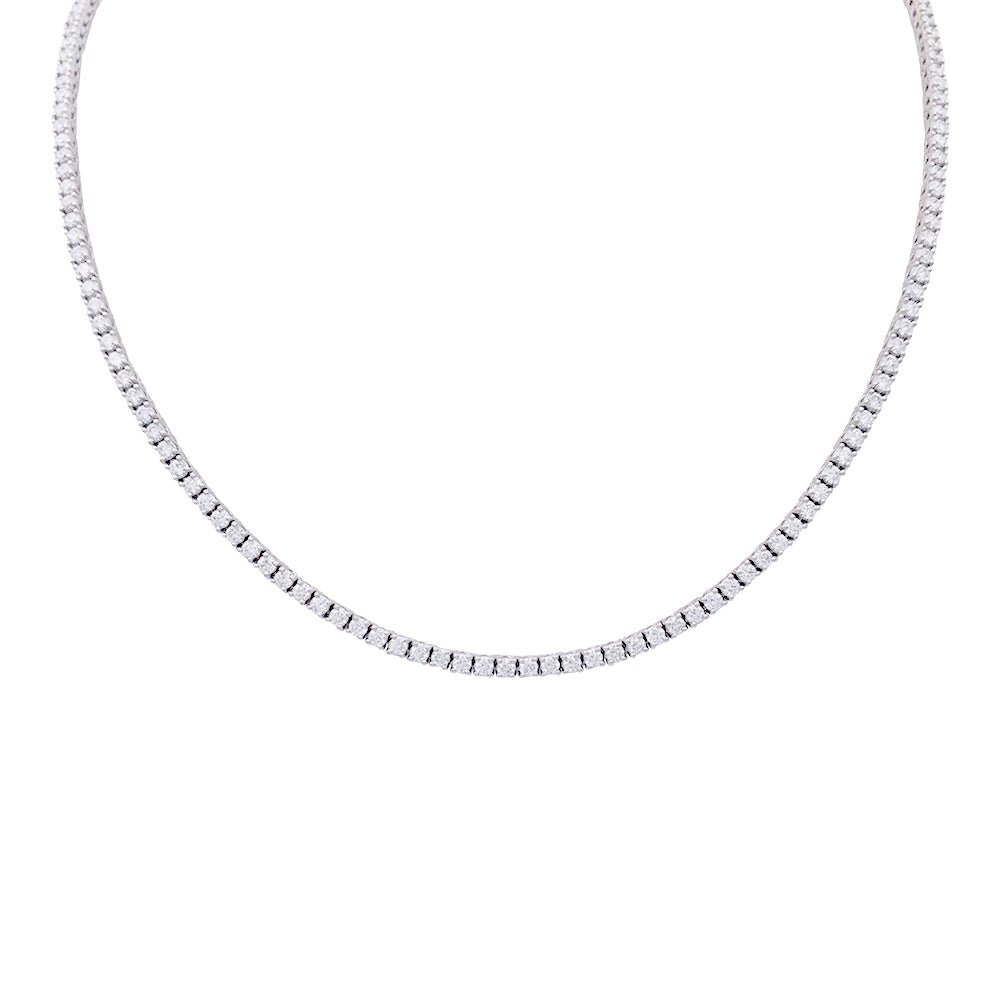 Collier rivière en or blanc, diamants. - Castafiore