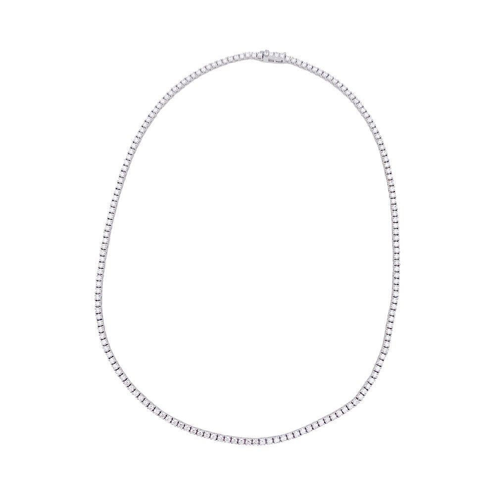 Collier rivière en or blanc, diamants. - Castafiore