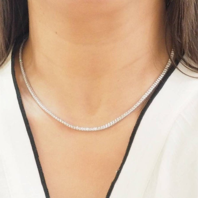 Collier rivière en or blanc et diamants - Castafiore