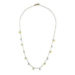 Collier Rivière LA BRUNE ET LA BLONDE, "Confetti" en or jaune, saphirs jaunes et diamants - Castafiore