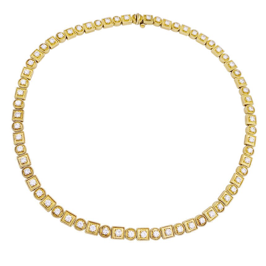 Collier Rivière LALAOUNIS "Byzantine" en or jaune et diamants - Castafiore
