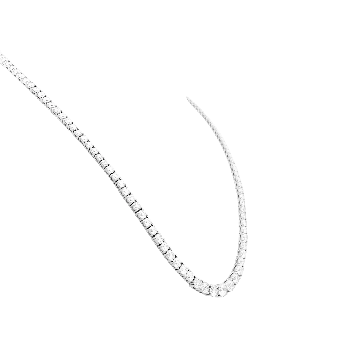 Collier rivière or blanc et diamants. - Castafiore