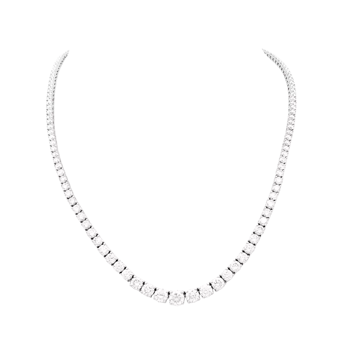Collier rivière or blanc et diamants. - Castafiore