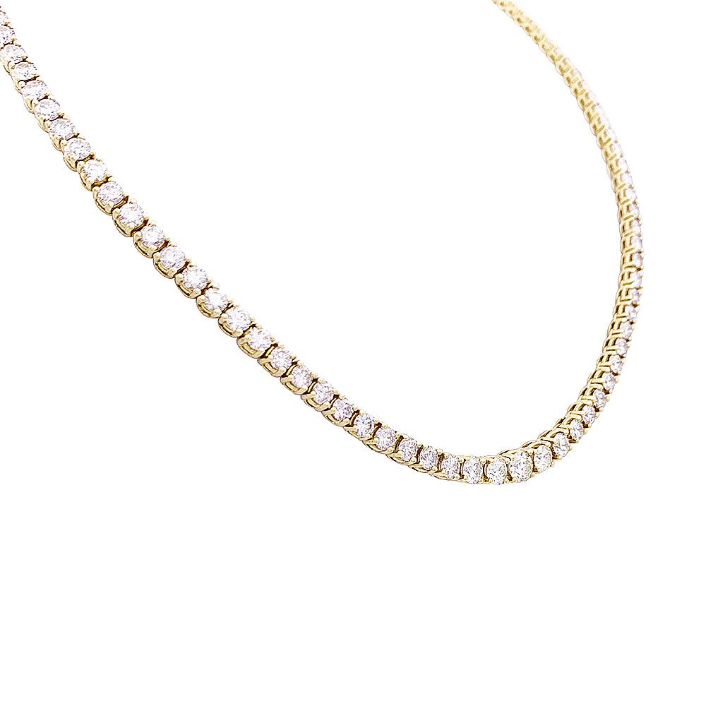 Collier rivière or jaune, diamants. - Castafiore