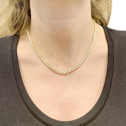 Collier rivière or jaune, diamants. - Castafiore