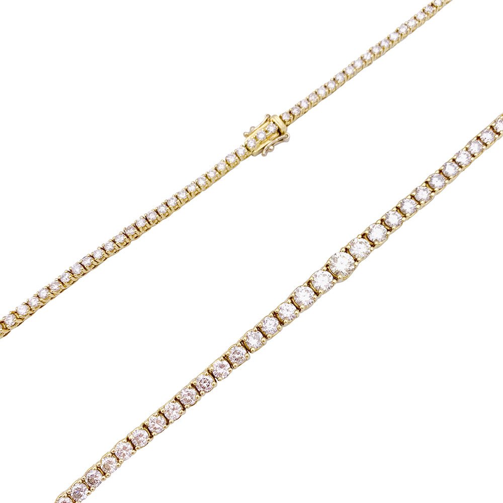 Collier rivière or jaune, diamants. - Castafiore