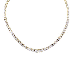 Collier rivière or jaune, diamants. - Castafiore
