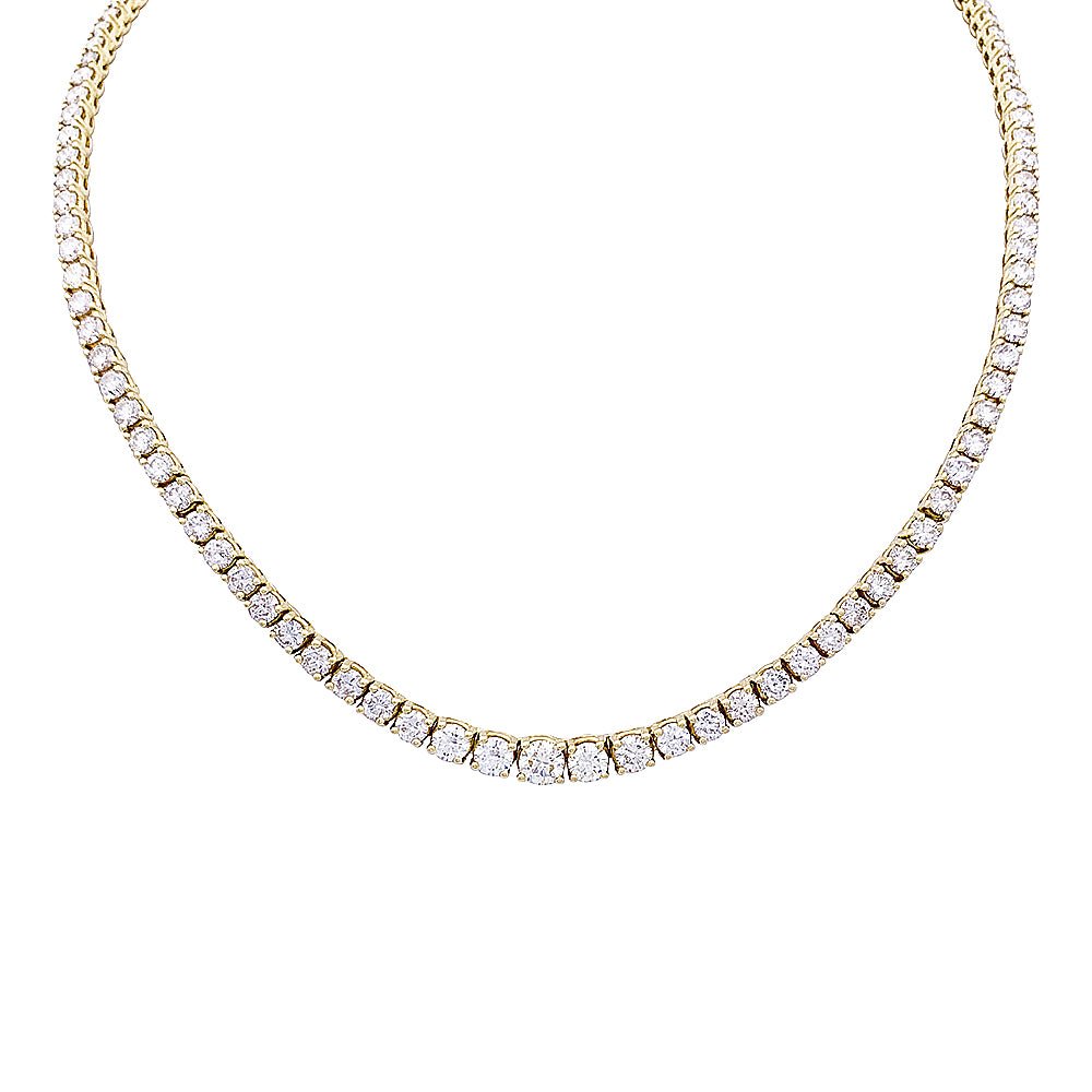 Collier rivière or jaune, diamants. - Castafiore