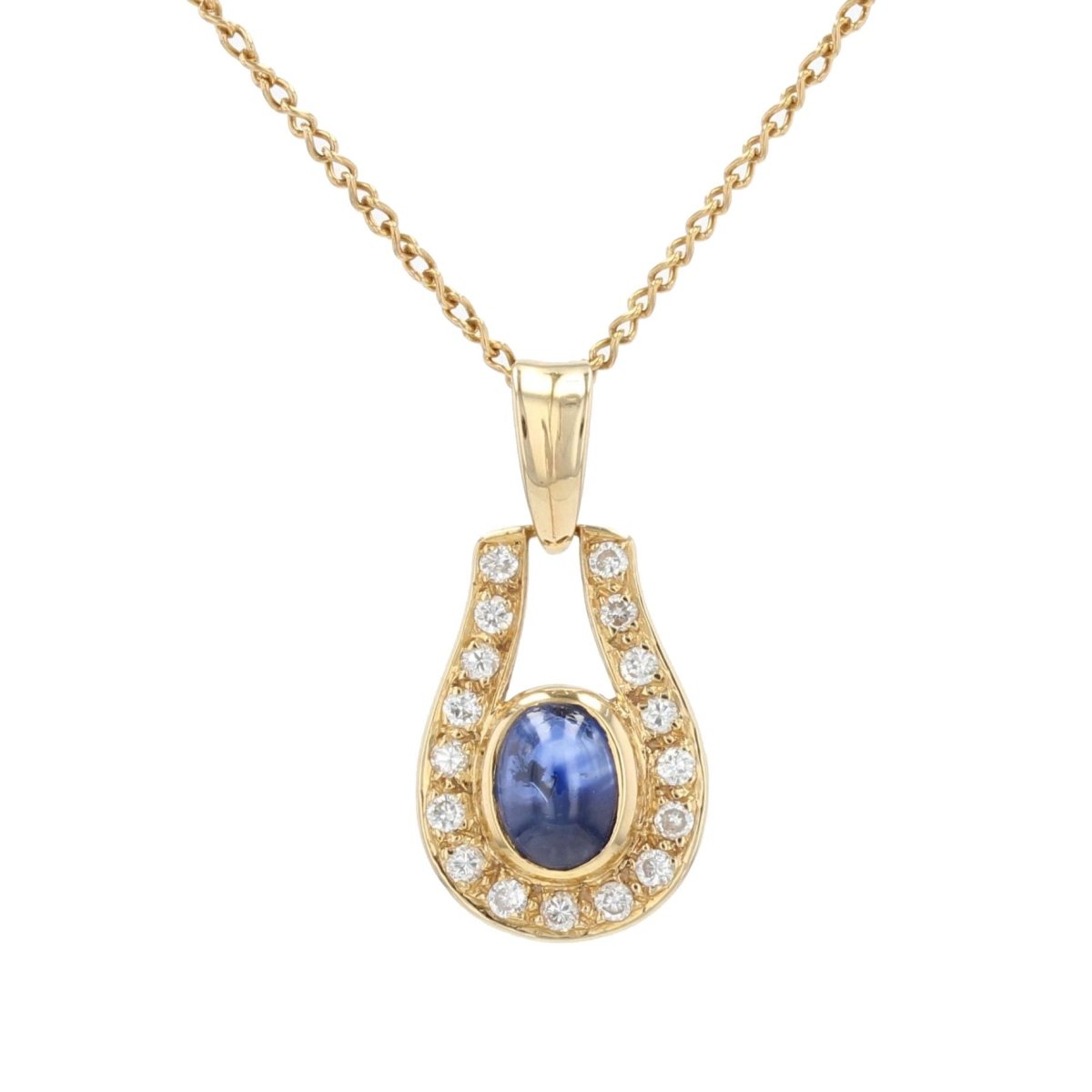 Collier Saphir maille torsadée en or jaune - Castafiore