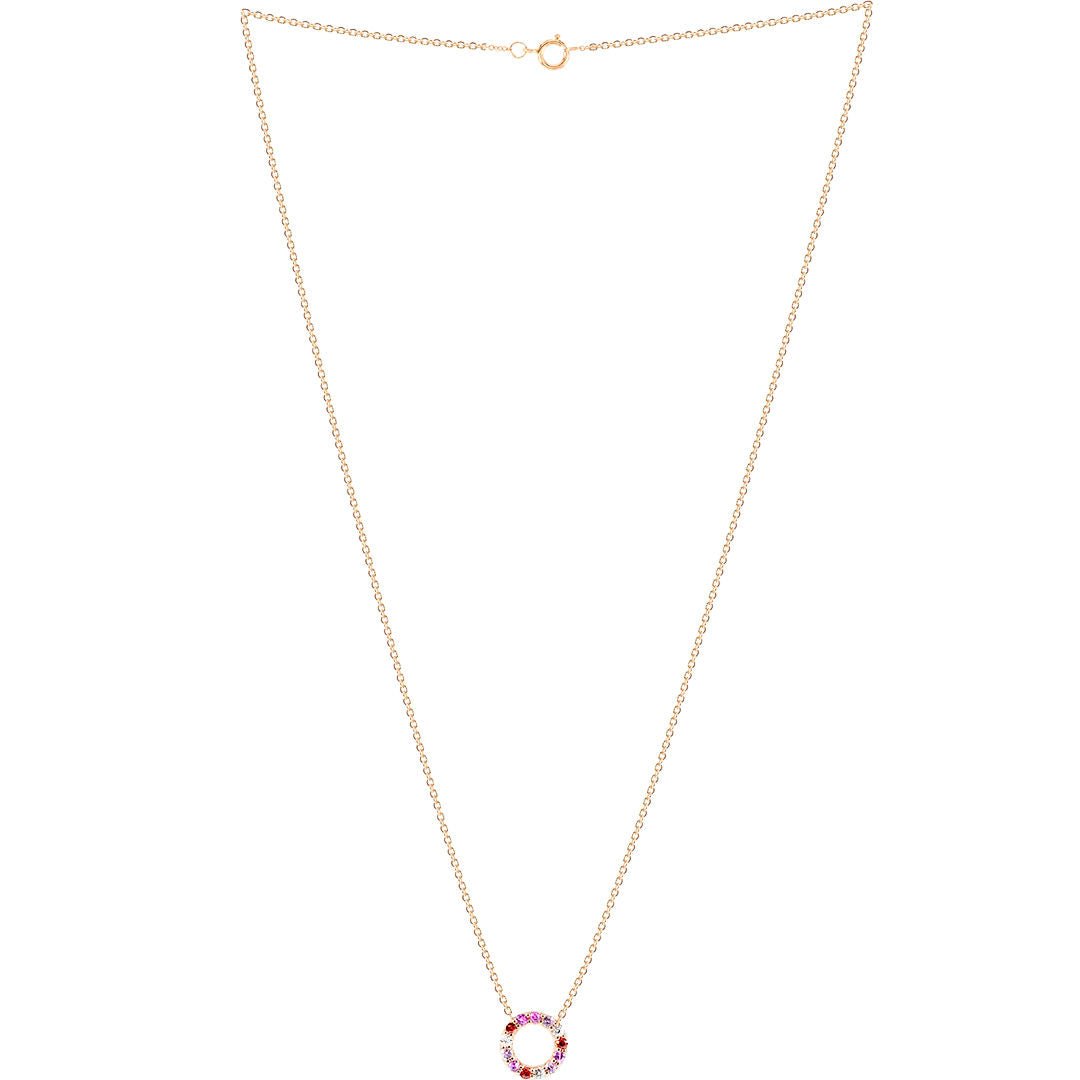 Collier Saphirs Multi Couleurs Or Rose - Castafiore