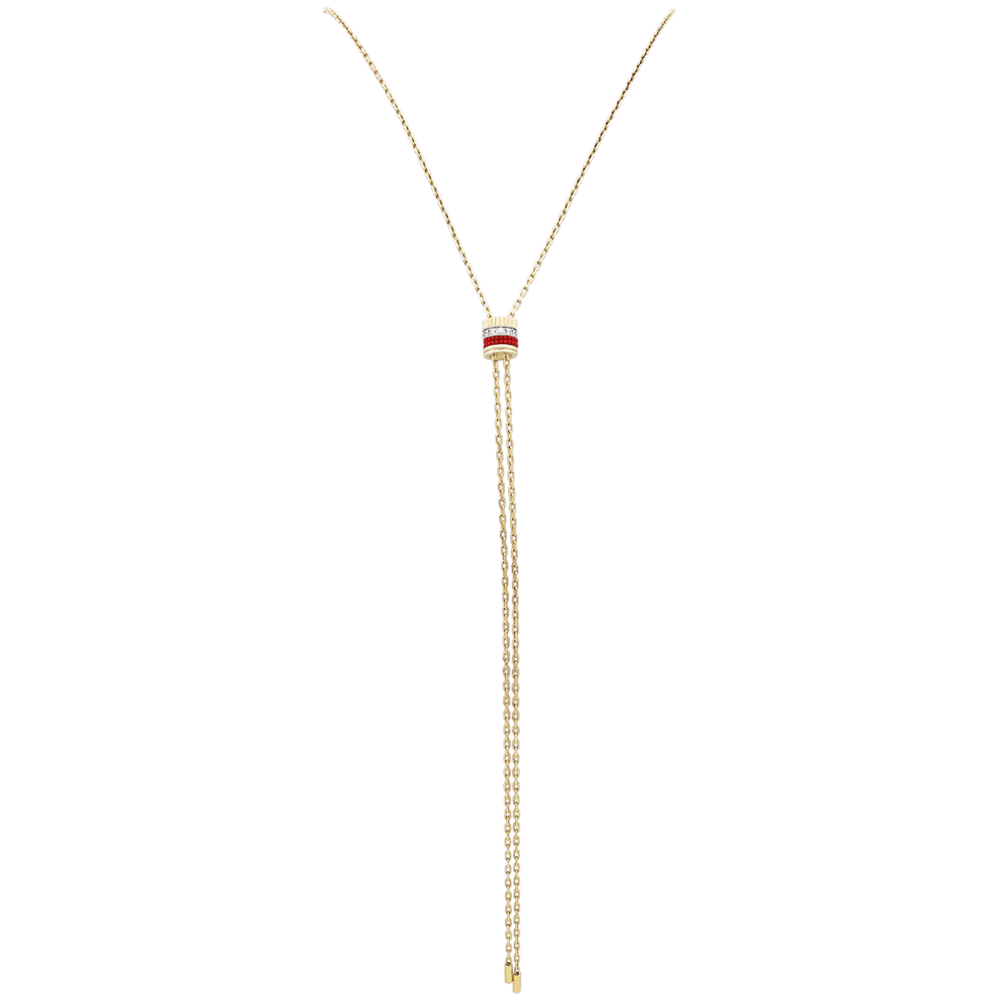 Collier Sautoir BOUCHERON "Cravate Quatre Red Edition" en or blanc, or jaune, or rose, céramique et diamants - Castafiore