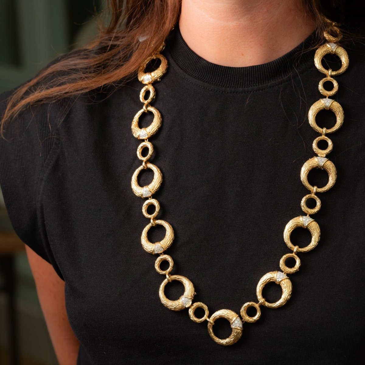 Collier Sautoir BOUCHERON transformable en or jaune et diamants - Castafiore