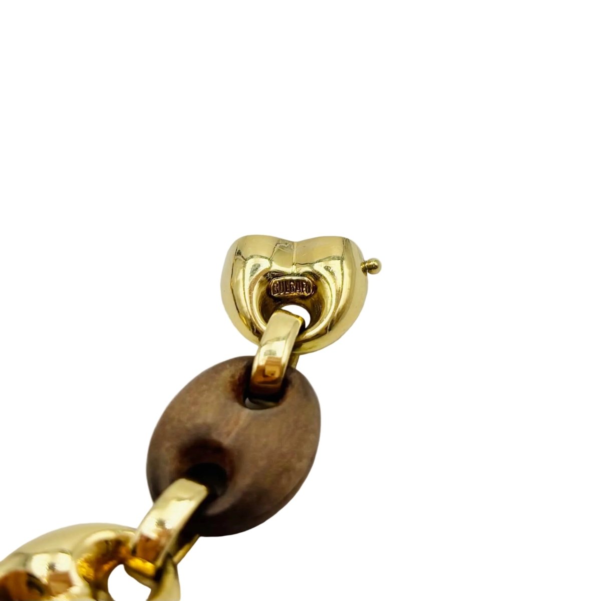 Collier Sautoir BULGARI en or jaune et bois - Castafiore