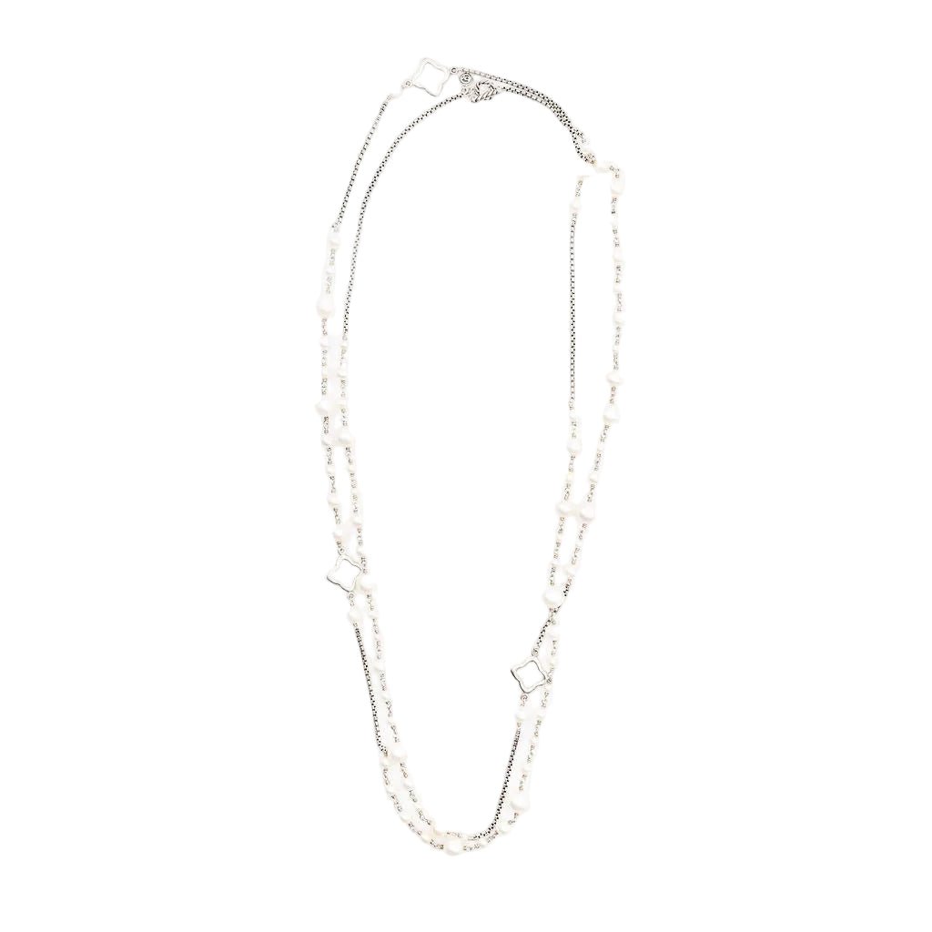 Collier Sautoir DAVID YURMAN en argent et perles de culture - Castafiore